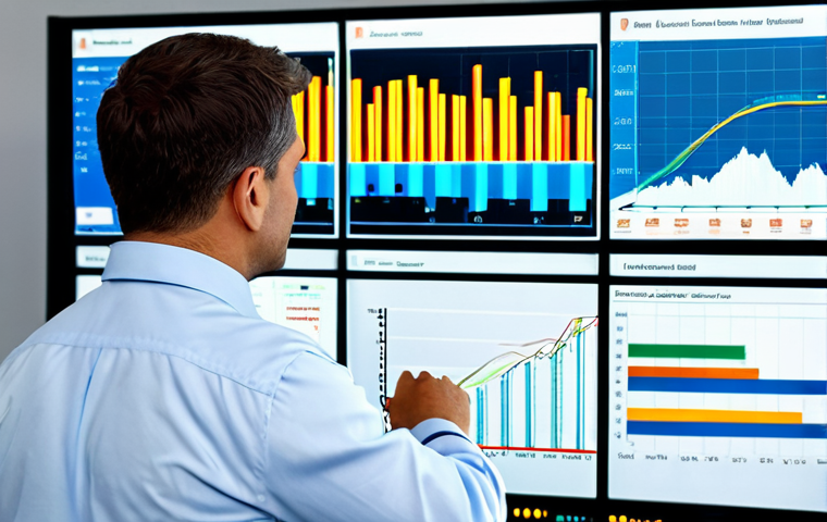A professional male adult, fully clothed in a modest business suit, intently observing a large, interactive digital dashboard. The screen vividly displays complex electricity data visualizations, including a detailed time-series line graph highlighting consumption patterns and a color-coded heat map indicating high-energy usage areas within a residential or industrial setting. The environment is a clean, modern energy monitoring center with sophisticated equipment. safe for work, appropriate content, fully clothed, professional, perfect anatomy, correct proportions, natural pose, well-formed hands, proper finger count, natural body proportions, professional photography, high quality, realistic.