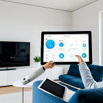 Smart Home Energy Management**

"A modern, bright living room with various smart home devices: smart thermostat, smart plugs, smart lighting. A person is using a tablet to monitor energy consumption. Fully clothed, casual attire. Safe for work. Modern minimalist interior design. Focus on the technology and comfortable living. Appropriate content. Professional photography. Natural proportions."

**