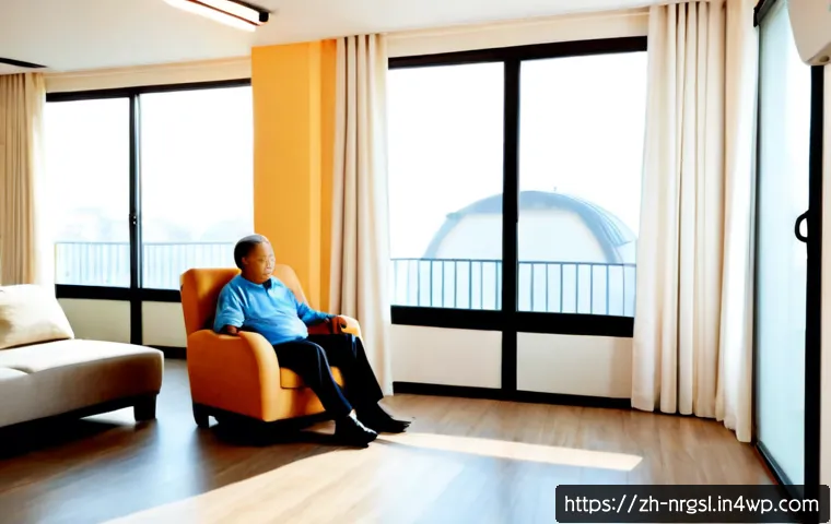 전력 소비 감축을 위한 혁신적 접근 - Photorealistic modern apartment living room designed for energy efficiency, an older Asian couple co...